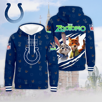 LIMITED EDITION - NEW CUSTOMIZED NFL17 IDC INDIANAPOLIS COLTS & ZOOTOPIA UNISEX T-SHIRT, POLO, HOODIE & JACKETS