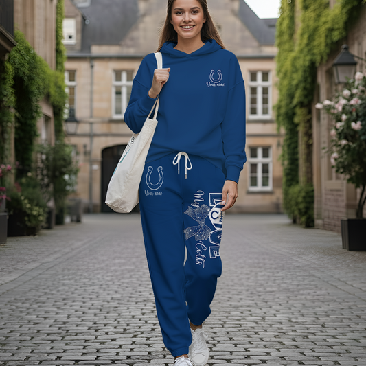 LIMITED EDITION - NEW CUSTOMIZED NFL17 IDC INDIANAPOLIS COLTS HOODIE & LONGPANTS