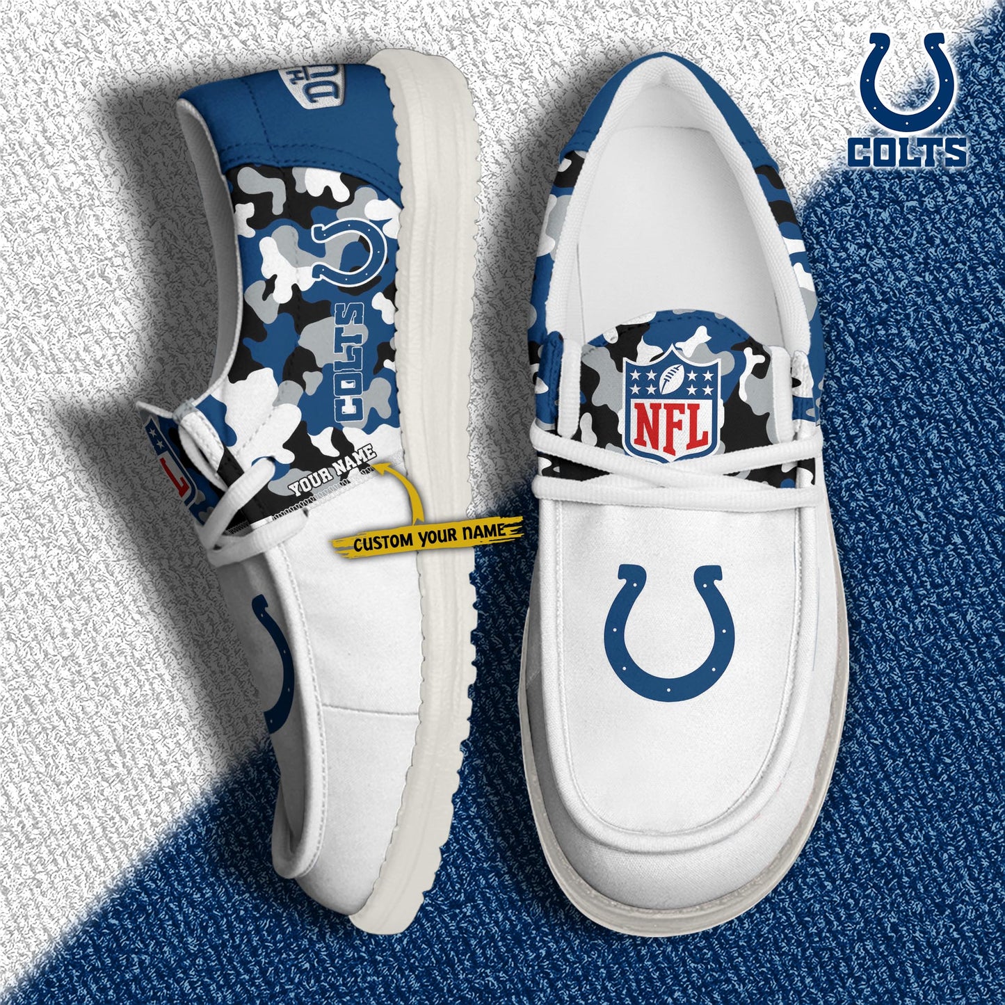 LIMITED EDITION - NEW CUSTOMIZED NFL17 IDC INDIANAPOLIS COLTS LOAFER SHOES