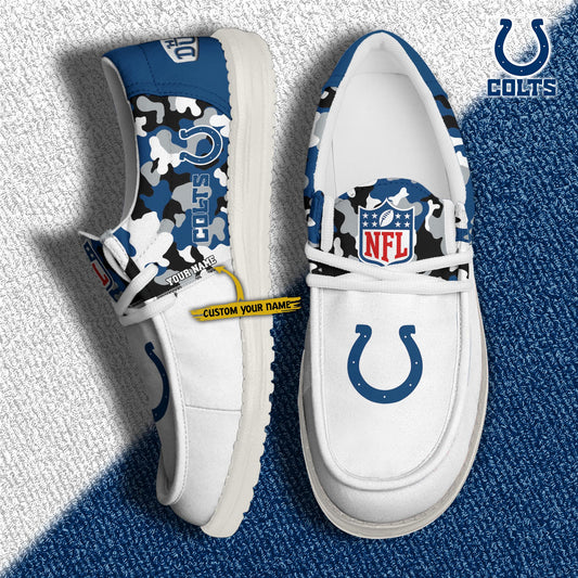 LIMITED EDITION - NEW CUSTOMIZED NFL17 IDC INDIANAPOLIS COLTS LOAFER SHOES