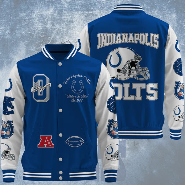 LIMITED EDITION - NEW CUSTOMIZED NFL17 IDC INDIANAPOLIS COLTS BASEBALL JACKET