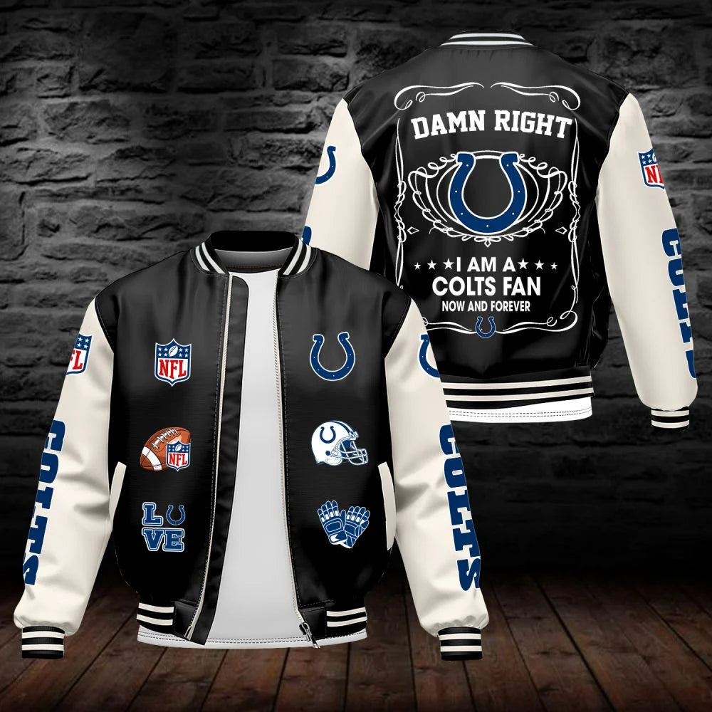 LIMITED EDITION - NEW CUSTOMIZED NFL17 IDC INDIANAPOLIS COLTS LEATHER BOMBER JACKET