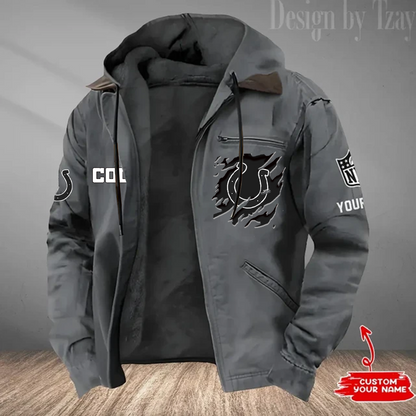LIMITED EDITION - NEW CUSTOMIZED NFL17 IDC INDIANAPOLIS COLTS HOODED CARDIGAN JACKET