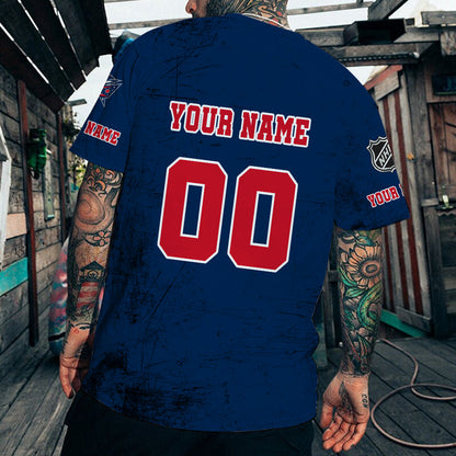 LIMITED EDITION - NEW CUSTOMIZED NHL18 CBJ COLUMBUS BLUE JACKETS T-SHIRT FOR FANS