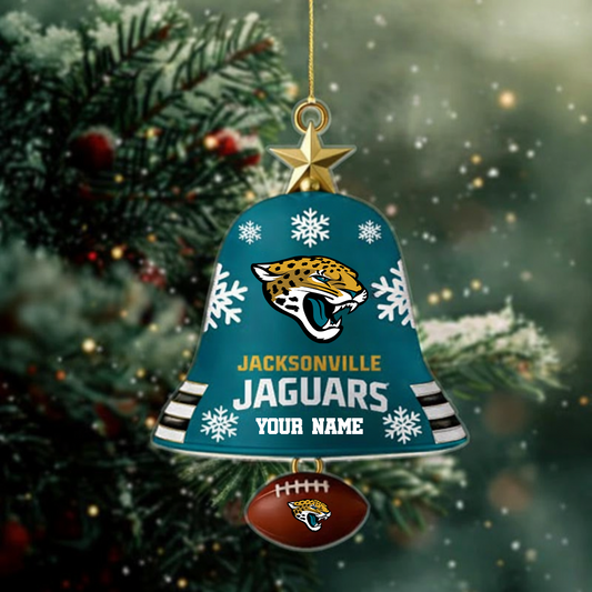 LIMITED EDITION - NEW CUSTOMIZED NFL30 JSJ JACKSONVILLE JAGUARS ACRYLIC CHRISTMAS BELL ORNAMENT