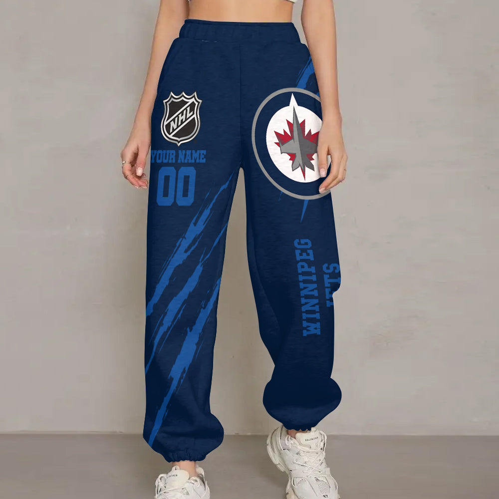 LIMITED EDITION - NEW CUSTOMIZED NHL21 WPJ WINNIPEG JETS UNISEX LONG PANTS