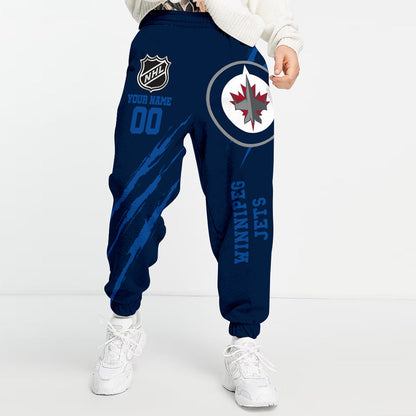 LIMITED EDITION - NEW CUSTOMIZED NHL21 WPJ WINNIPEG JETS UNISEX LONG PANTS