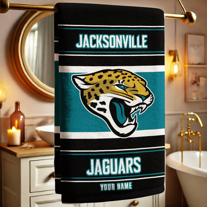 LIMITED EDITION - NEW CUSTOMIZED NFL30 JSJ JACKSONVILLE JAGUARS BEACH & BATH TOWEL (KIDS & ADULTS)