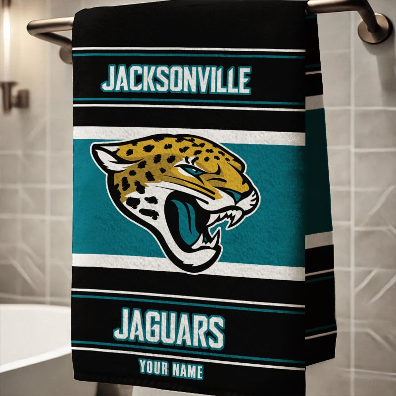 LIMITED EDITION - NEW CUSTOMIZED NFL30 JSJ JACKSONVILLE JAGUARS BEACH & BATH TOWEL (KIDS & ADULTS)