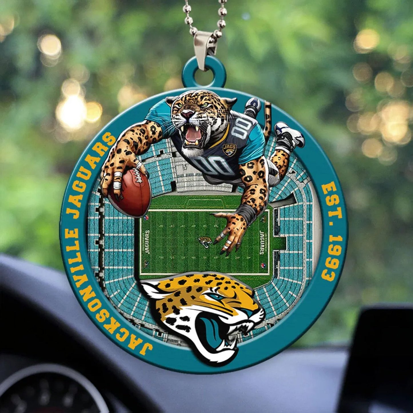 LIMITED EDITION - NEW CUSTOMIZED NFL30 JSJ JACKSONVILLE JAGUARS ORNAMENT