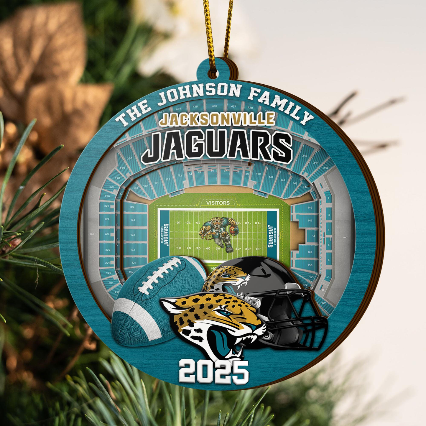LIMITED EDITION - NEW CUSTOMIZED NFL30 JSJ JACKSONVILLE JAGUARS ORNAMENT