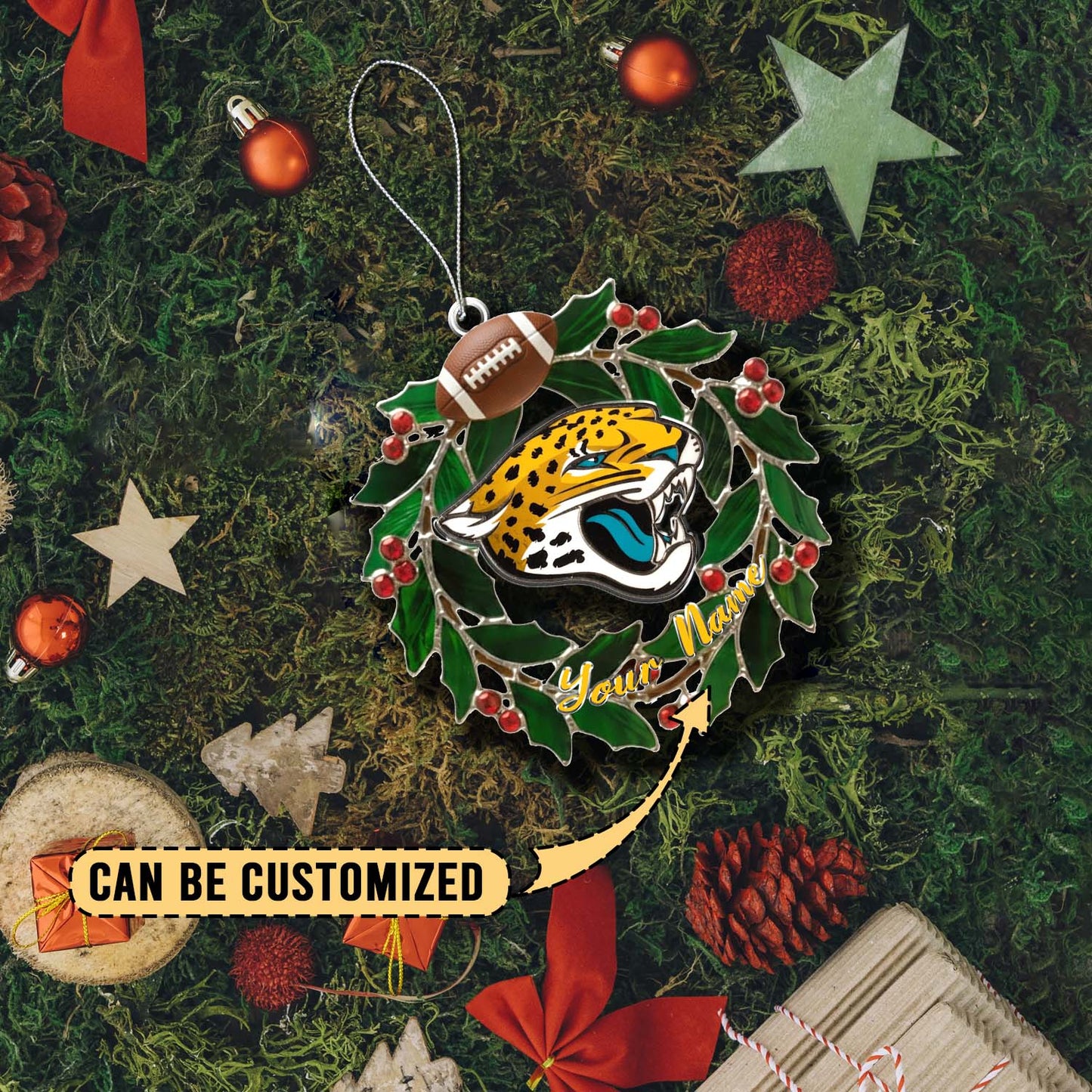 LIMITED EDITION - NEW CUSTOMIZED NFL30 JSJ JACKSONVILLE JAGUARS ACRYLIC ORNAMENT