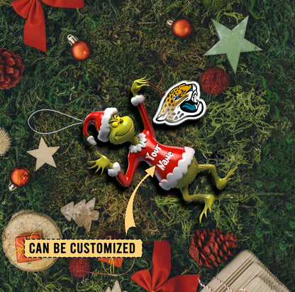LIMITED EDITION - NEW CUSTOMIZED NFL30 JSJ JACKSONVILLE JAGUARS THE GRINCH ACRYLIC ORNAMENT