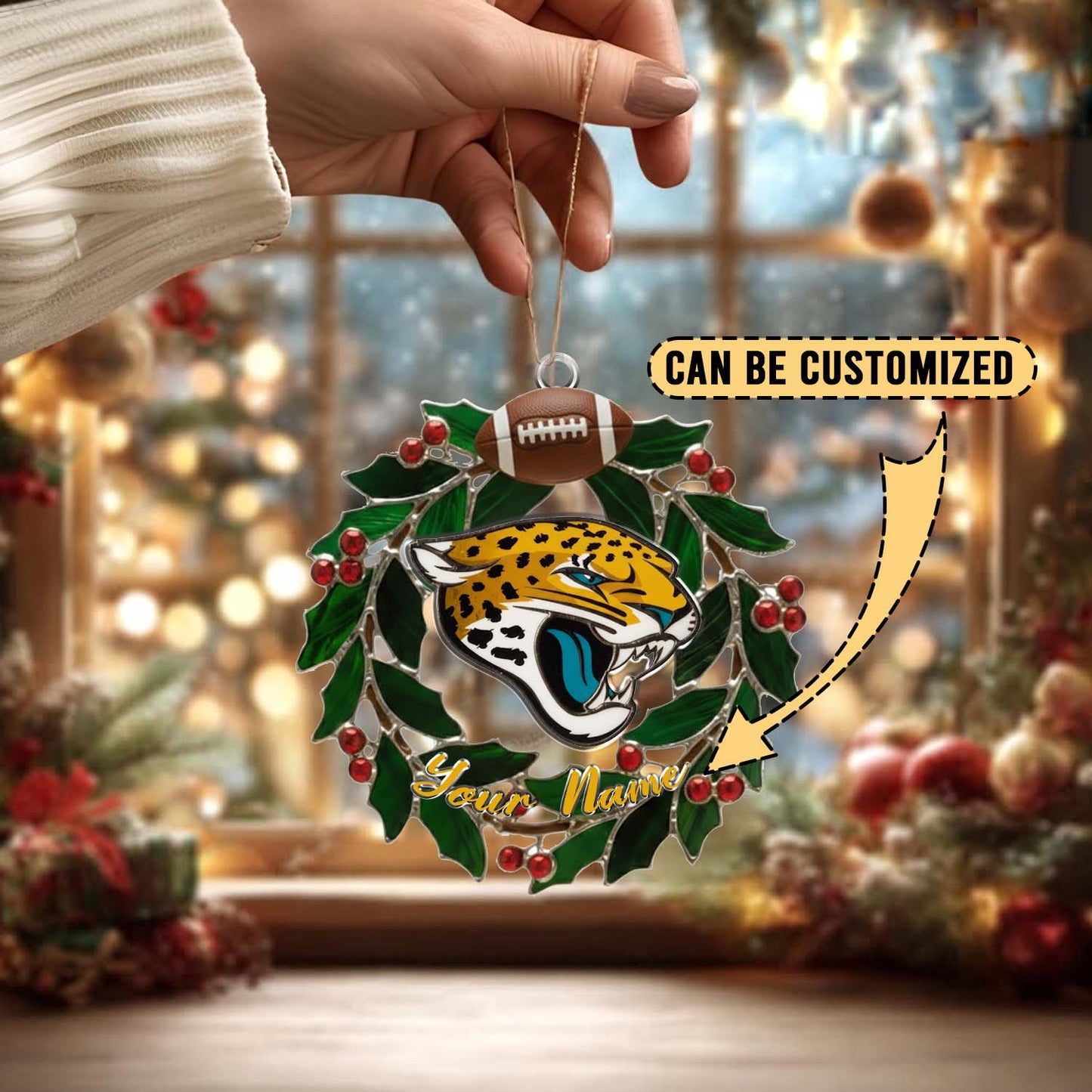 LIMITED EDITION - NEW CUSTOMIZED NFL30 JSJ JACKSONVILLE JAGUARS ACRYLIC ORNAMENT