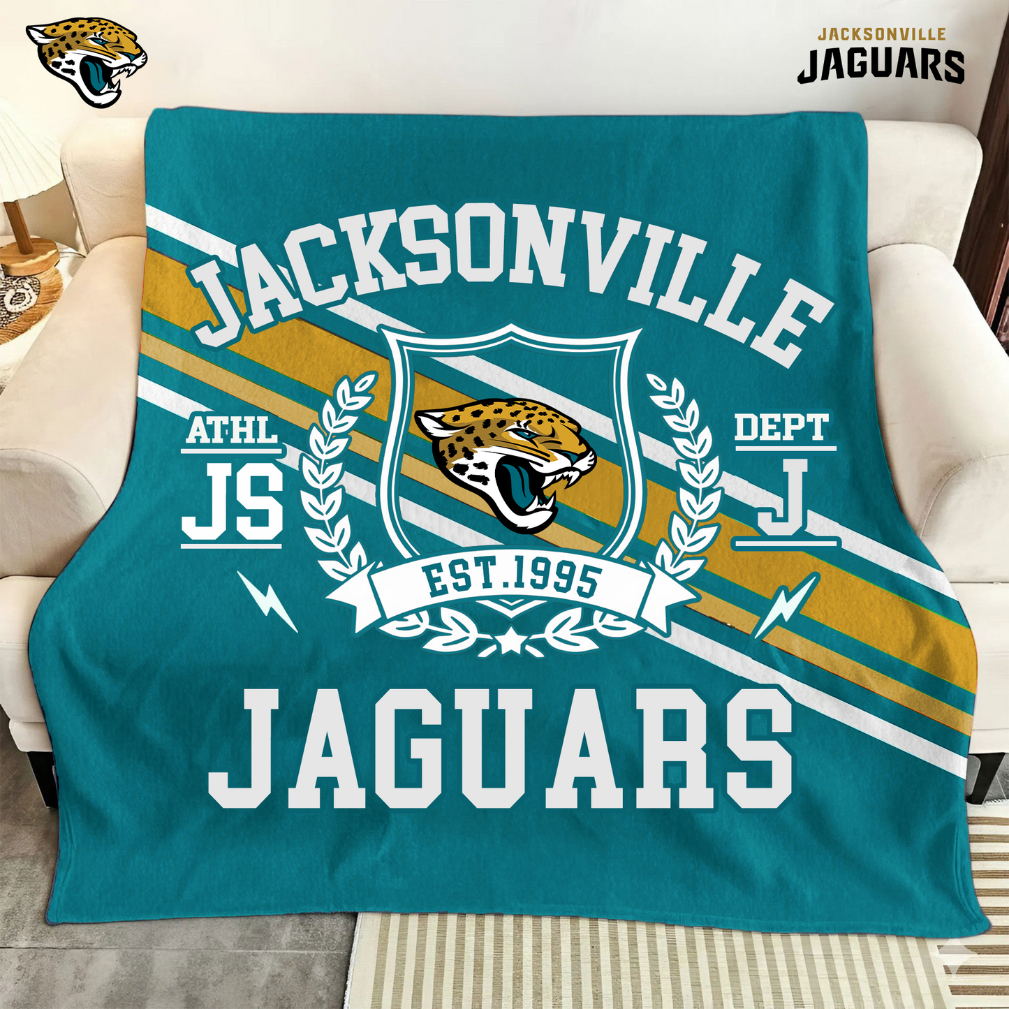 LIMITED EDITION - NEW CUSTOMIZED NFL30 JSJ JACKSONVILLE JAGUARS NORMAL & FLEECE BLANKET