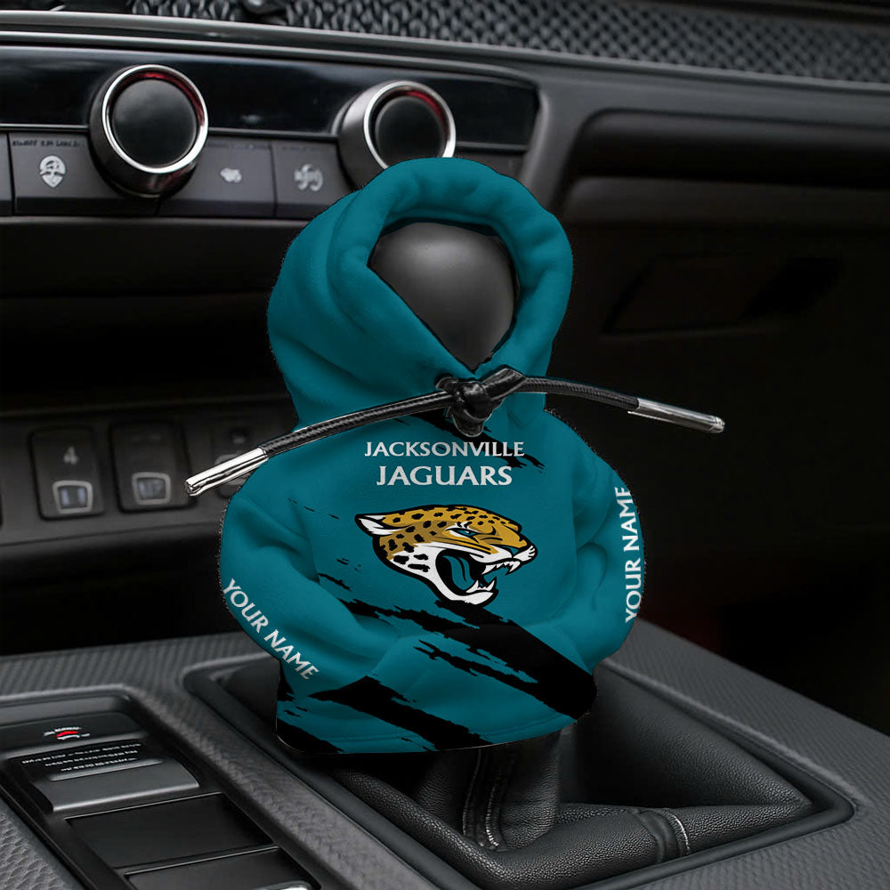 LIMITED EDITION - NEW CUSTOMIZED NFL30 JSJ JACKSONVILLE JAGUARS CAR HOODIE SHIFT KNOB COVER
