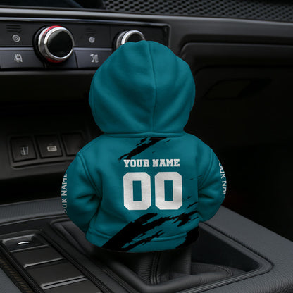 LIMITED EDITION - NEW CUSTOMIZED NFL30 JSJ JACKSONVILLE JAGUARS CAR HOODIE SHIFT KNOB COVER