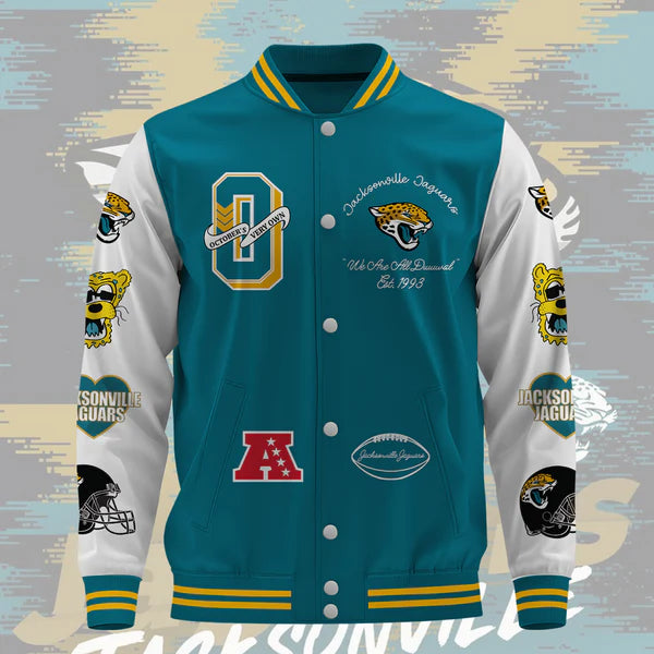 LIMITED EDITION - NEW CUSTOMIZED NFL30 JSJ JACKSONVILLE JAGUARS BASEBALL JACKET