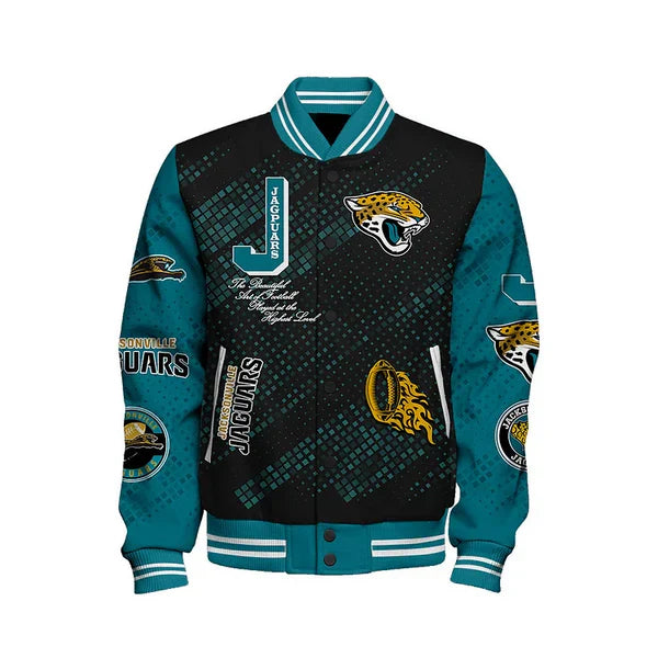 LIMITED EDITION - NEW CUSTOMIZED NFL30 JSJ JACKSONVILLE JAGUARS SATIN VARSITY JACKET & BASEBALL JACKET