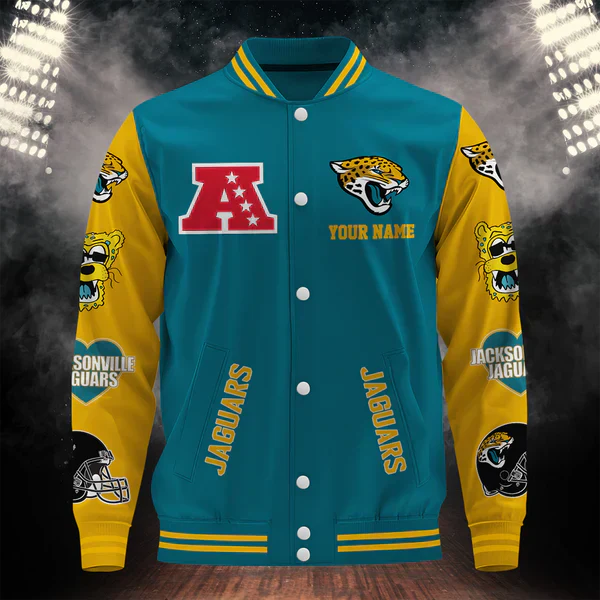 LIMITED EDITION - NEW CUSTOMIZED NFL30 JSJ JACKSONVILLE JAGUARS BASEBALL JACKET