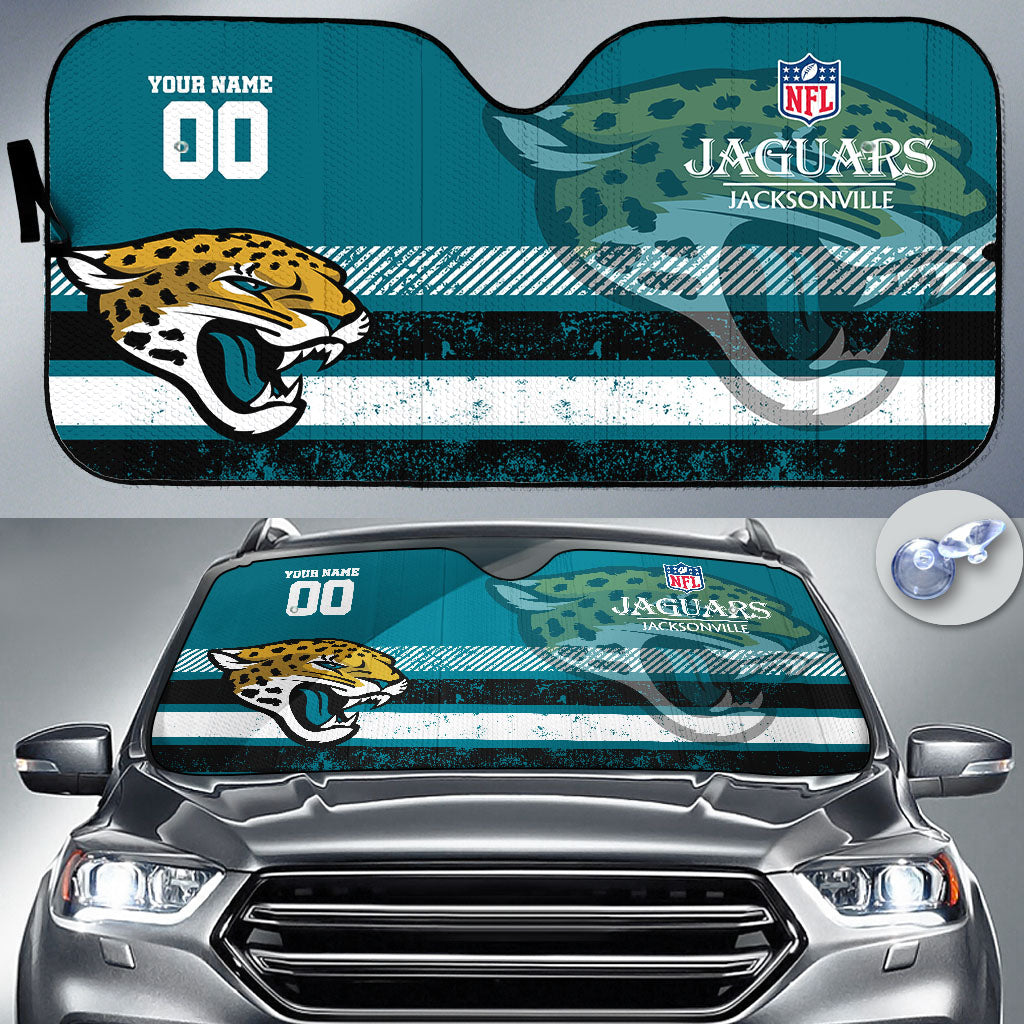 LIMITED EDITION - NEW CUSTOMIZED NFL30 JSJ JACKSONVILLE JAGUARS AUTO WINDSHIELD SHADE