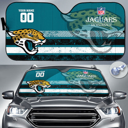 LIMITED EDITION - NEW CUSTOMIZED NFL30 JSJ JACKSONVILLE JAGUARS AUTO WINDSHIELD SHADE