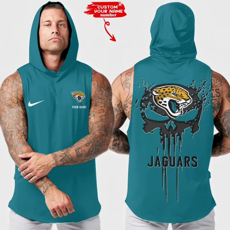 LIMITED EDITION - NEW CUSTOMIZED NFL30 JSJ JACKSONVILLE JAGUARS HOODED TANK TOP