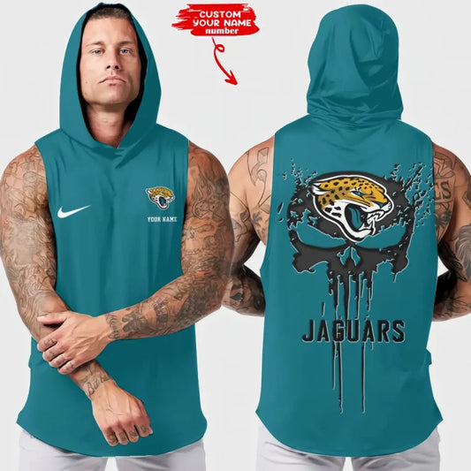 LIMITED EDITION - NEW CUSTOMIZED NFL30 JSJ JACKSONVILLE JAGUARS HOODED TANK TOP