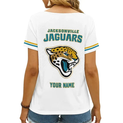 LIMITED EDITION - NEW CUSTOMIZED NFL30 JSJ JACKSONVILLE JAGUARS V-NECK FEMALE SHIRT