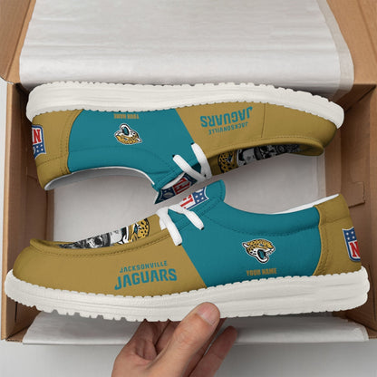 LIMITED EDITION - NEW CUSTOMIZED NFL30 JSJ JACKSONVILLE JAGUARS LOAFER SHOES