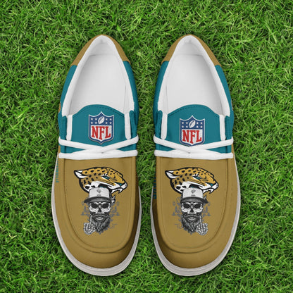 LIMITED EDITION - NEW CUSTOMIZED NFL30 JSJ JACKSONVILLE JAGUARS LOAFER SHOES