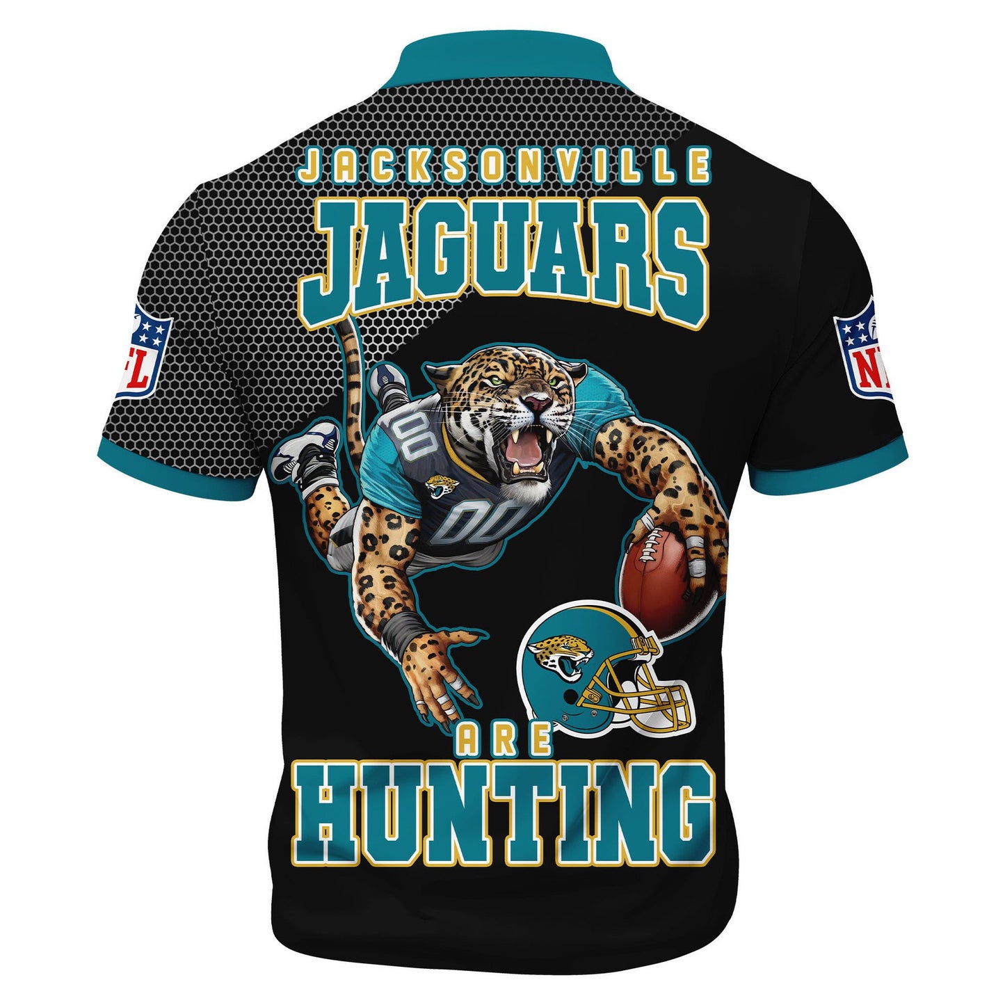 LIMITED EDITION - NEW CUSTOMIZED NFL30 JSJ JACKSONVILLE JAGUARS HARLEY-DAVIDSON POLO WITH ZIPPER SHIRT