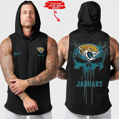 LIMITED EDITION - NEW CUSTOMIZED NFL30 JSJ JACKSONVILLE JAGUARS HOODED TANK TOP