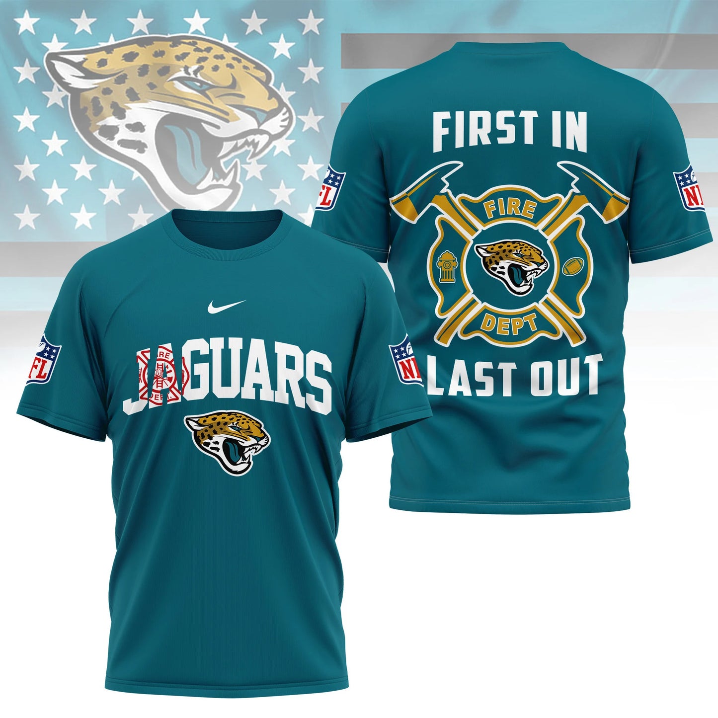 LIMITED EDITION - NEW CUSTOMIZED NFL30 JSJ JACKSONVILLE JAGUARS T-SHIRT | MULTIPLE COLORS AVAILABLE