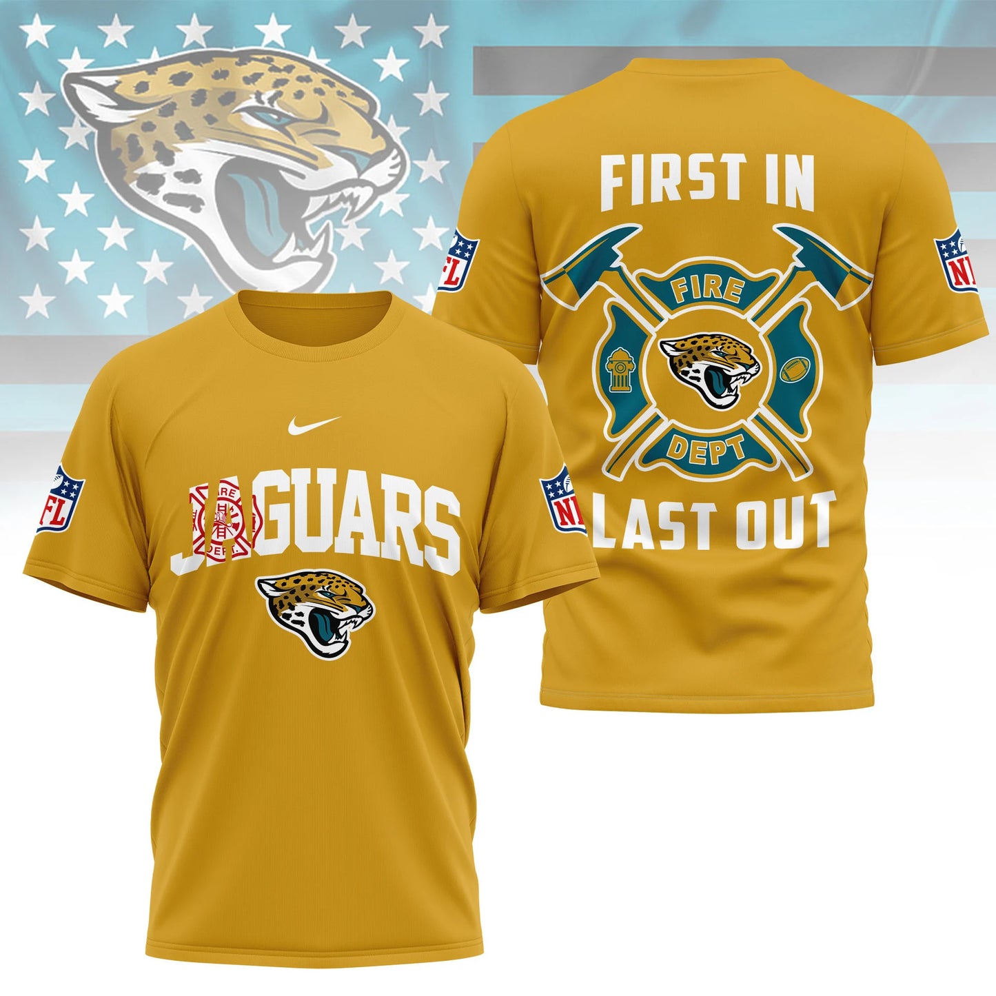 LIMITED EDITION - NEW CUSTOMIZED NFL30 JSJ JACKSONVILLE JAGUARS T-SHIRT | MULTIPLE COLORS AVAILABLE
