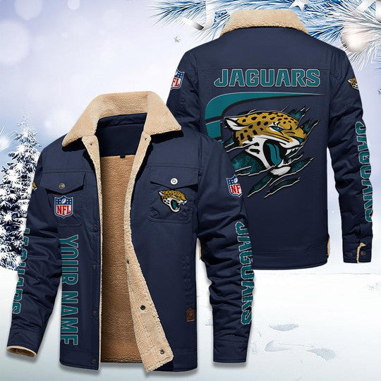 LIMITED EDITION - NEW CUSTOMIZED NFL30 JSJ JACKSONVILLE JAGUARS FLEECE JACKET