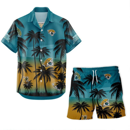 LIMITED EDITION - NEW CUSTOMIZED NFL30 JSJ JACKSONVILLE JAGUARS UNISEX HAWAIIAN SHIRT & SHORTS SET
