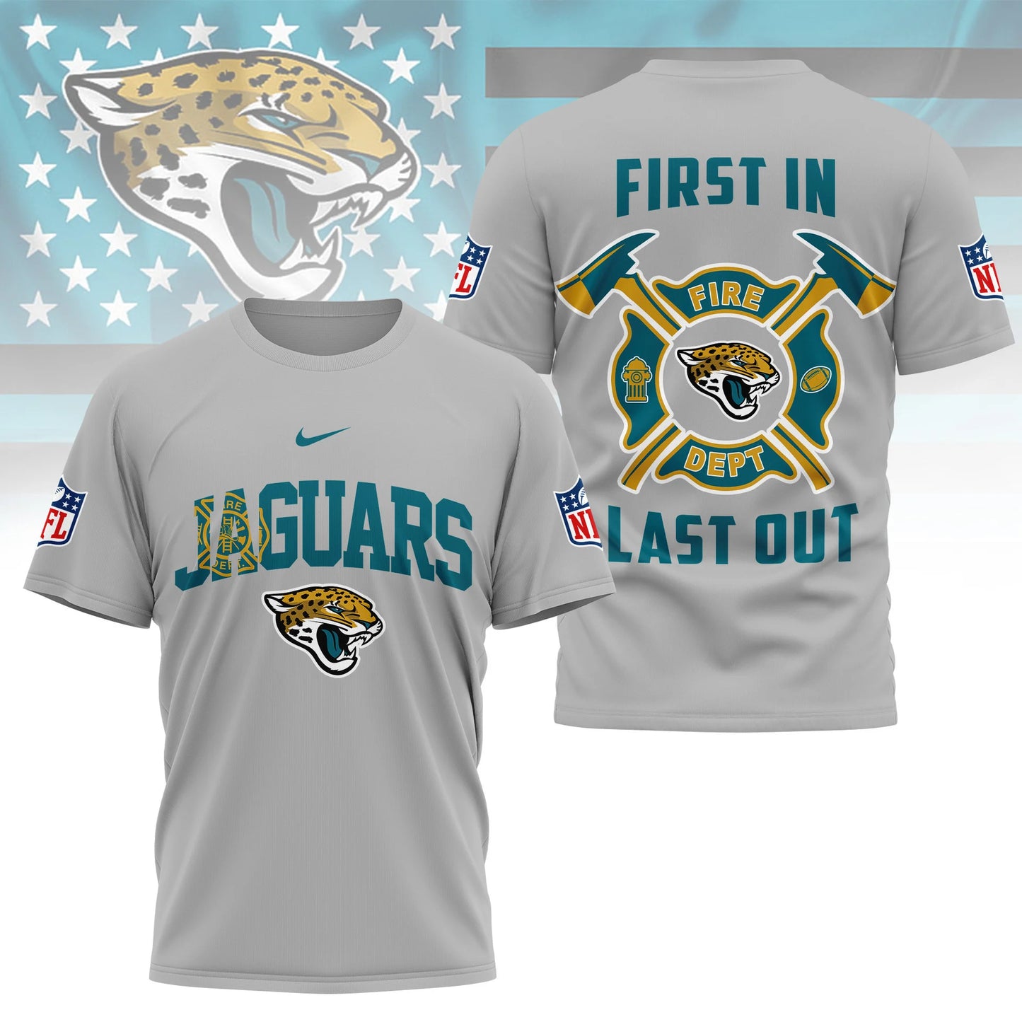 LIMITED EDITION - NEW CUSTOMIZED NFL30 JSJ JACKSONVILLE JAGUARS T-SHIRT | MULTIPLE COLORS AVAILABLE