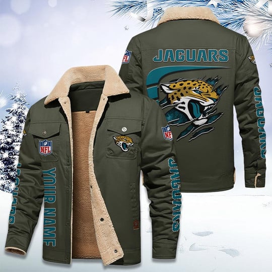 LIMITED EDITION - NEW CUSTOMIZED NFL30 JSJ JACKSONVILLE JAGUARS FLEECE JACKET