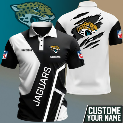 LIMITED EDITION - NEW CUSTOMIZED NFL30 JSJ JACKSONVILLE JAGUARS POLO SHIRT