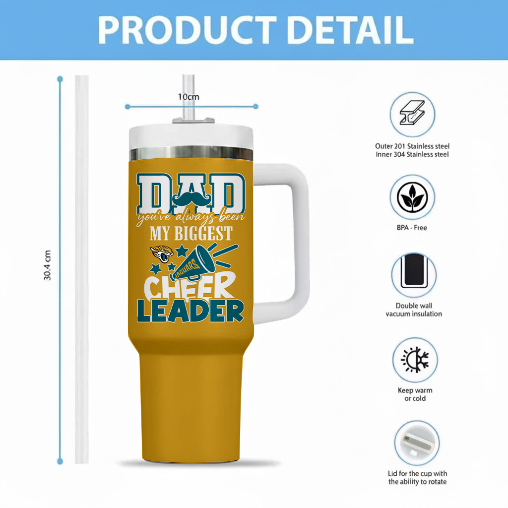 [SPECIAL OFFER] NEW CUSTOMIZED NFL30 JSJ JACKSONVILLE JAGUARS 40OZ TUMBLER