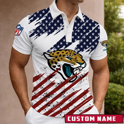 LIMITED EDITION - NEW CUSTOMIZED NFL30 JSJ JACKSONVILLE JAGUARS POLO SHIRT