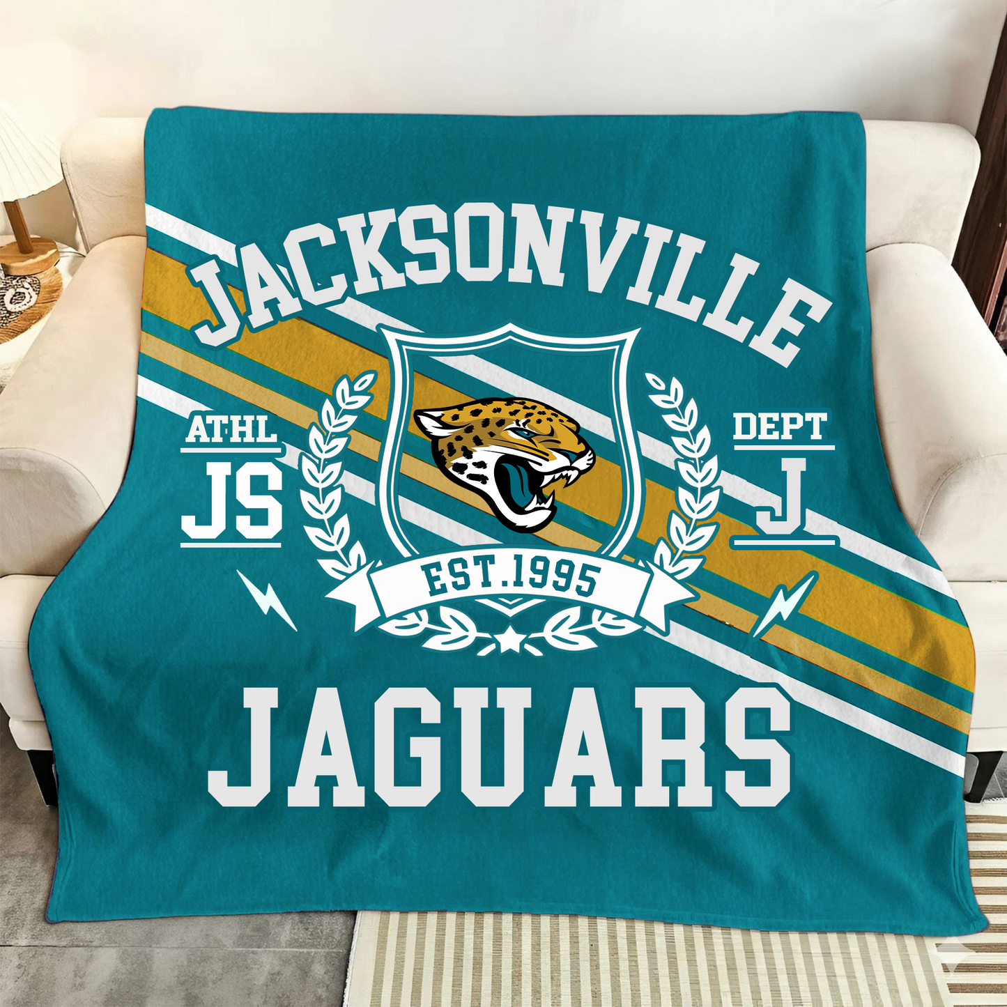 LIMITED EDITION - NEW CUSTOMIZED NFL30 JSJ JACKSONVILLE JAGUARS NORMAL & FLEECE BLANKET