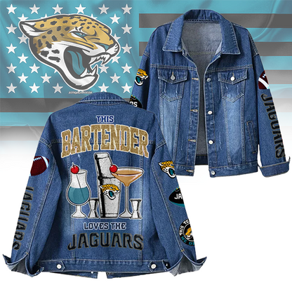 LIMITED EDITION - NEW CUSTOMIZED NFL30 JSJ JACKSONVILLE JAGUARS DENIM JACKET