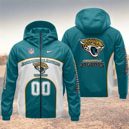 LIMITED EDITION - NEW CUSTOMIZED NFL30 JSJ JACKSONVILLE JAGUARS WINDBREAKER JACKET