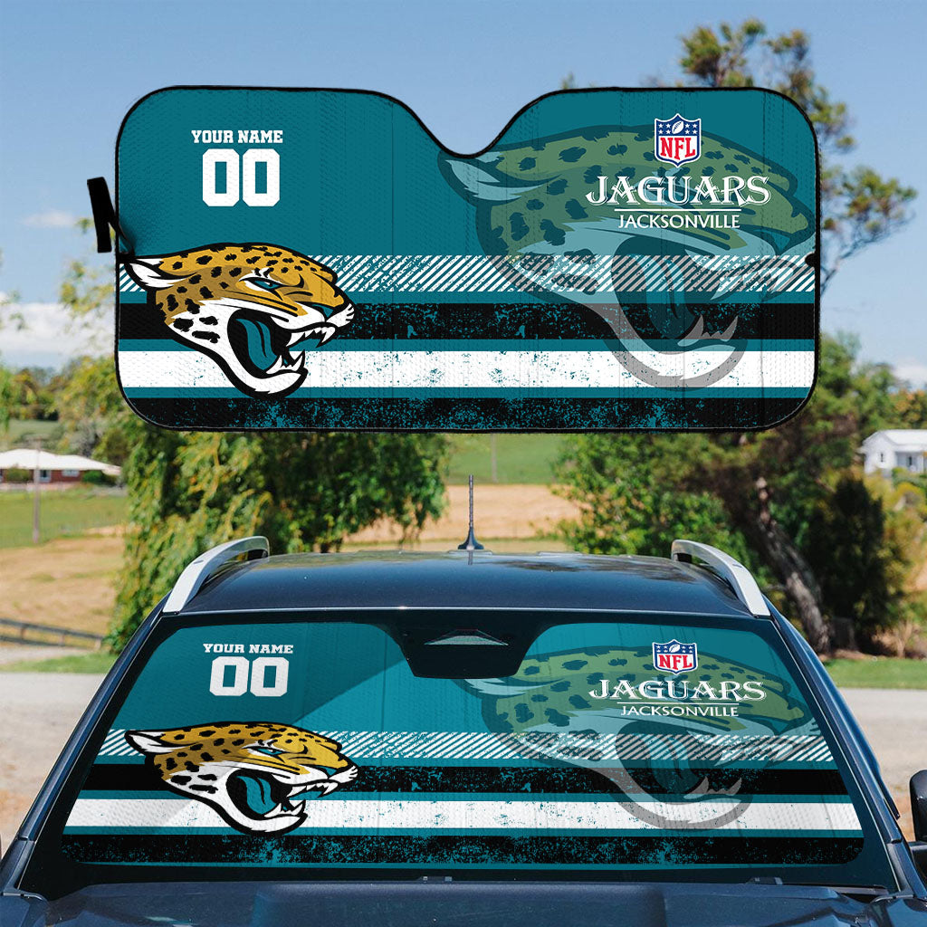 LIMITED EDITION - NEW CUSTOMIZED NFL30 JSJ JACKSONVILLE JAGUARS AUTO WINDSHIELD SHADE
