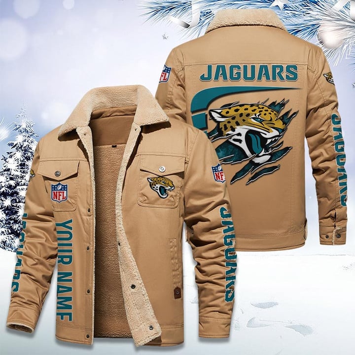 LIMITED EDITION - NEW CUSTOMIZED NFL30 JSJ JACKSONVILLE JAGUARS FLEECE JACKET