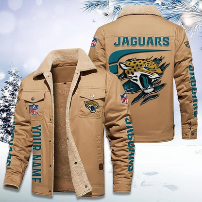 LIMITED EDITION - NEW CUSTOMIZED NFL30 JSJ JACKSONVILLE JAGUARS FLEECE JACKET