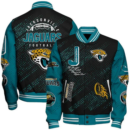 LIMITED EDITION - NEW CUSTOMIZED NFL30 JSJ JACKSONVILLE JAGUARS SATIN VARSITY JACKET & BASEBALL JACKET