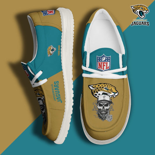 LIMITED EDITION - NEW CUSTOMIZED NFL30 JSJ JACKSONVILLE JAGUARS LOAFER SHOES
